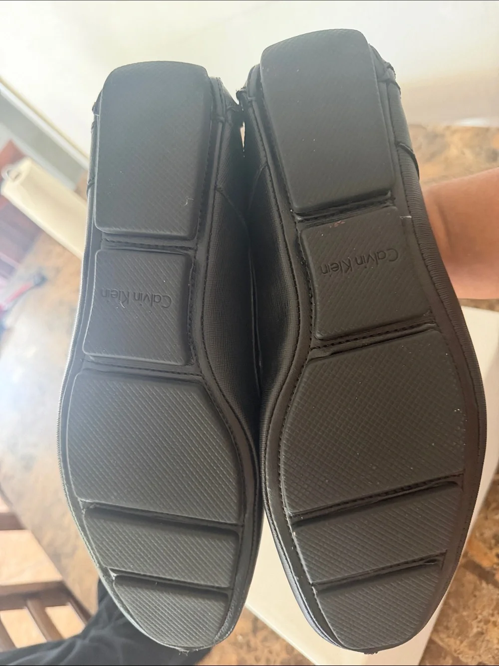 Calvin Klein Black Leather Bit-Detail Slip-On Loafers